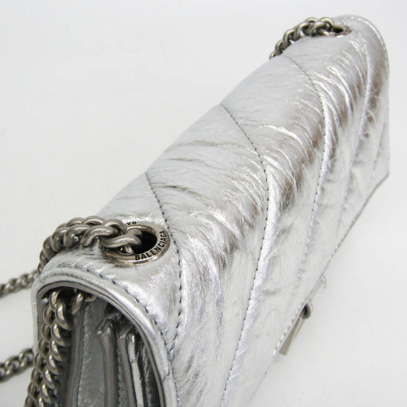 Balenciaga Crush Chain Flap Leather Silver Bag