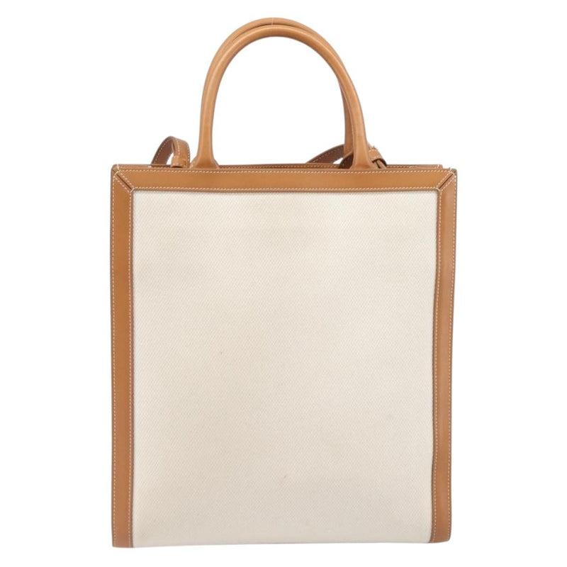 Celine Vertical Cabas Canvas With Leather Beige Bag