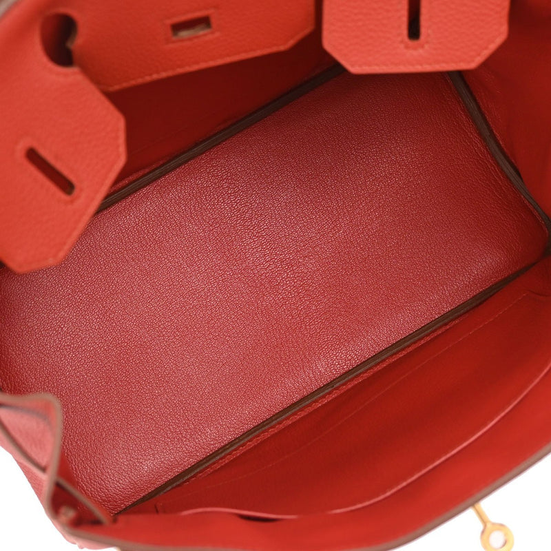Hermes Birkin Red Togo With Gold Hardware Leather Bag