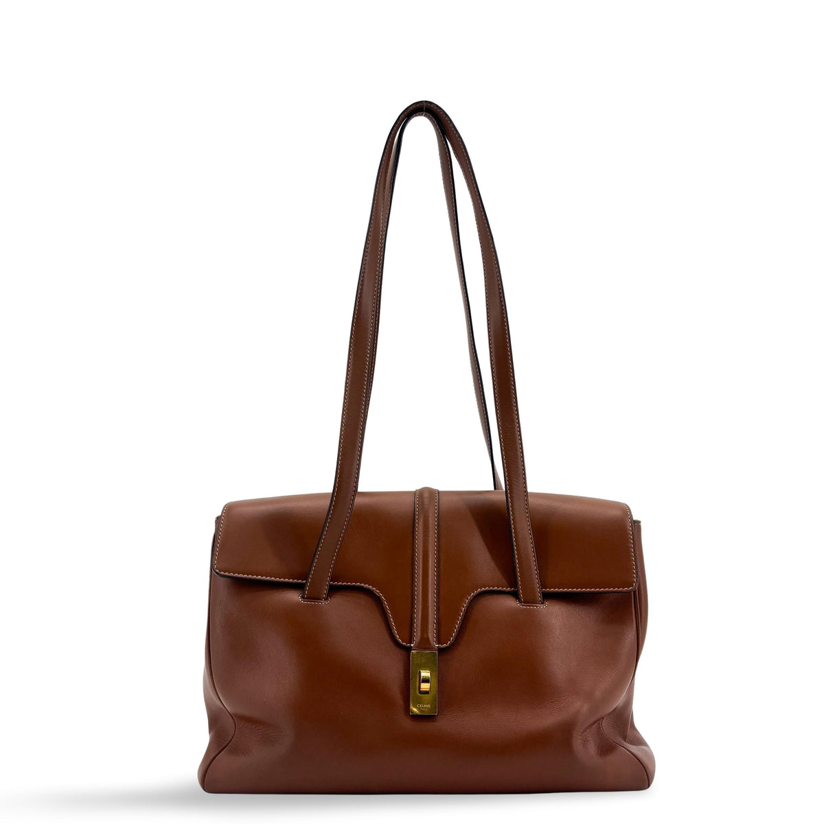 Celine Soft 16 Smooth Calfskin Brown Leather Bag