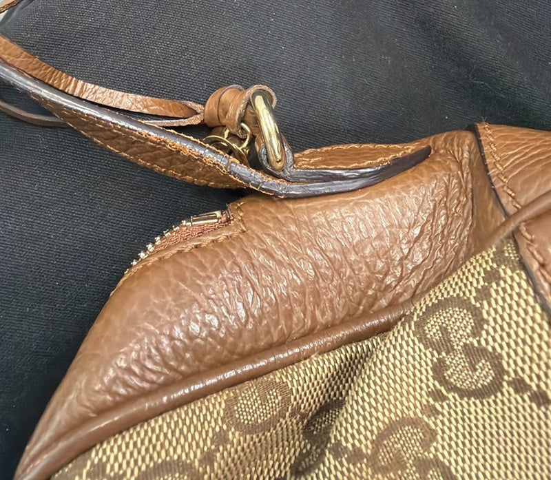 Gucci Bree Disco Gg Canvas With Leather Brown Bag