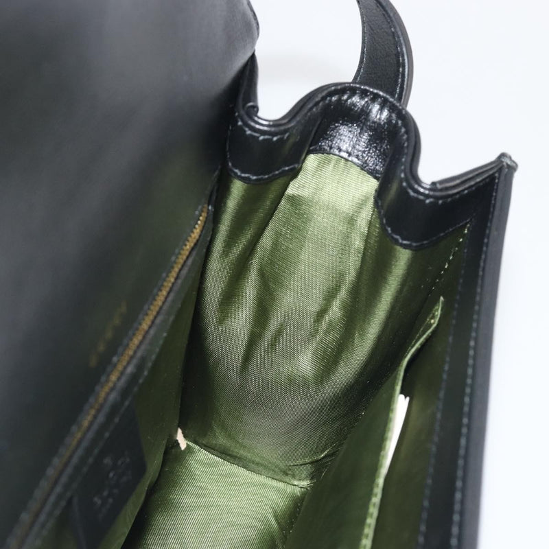 Gucci Gg Ring Leather Black Bag