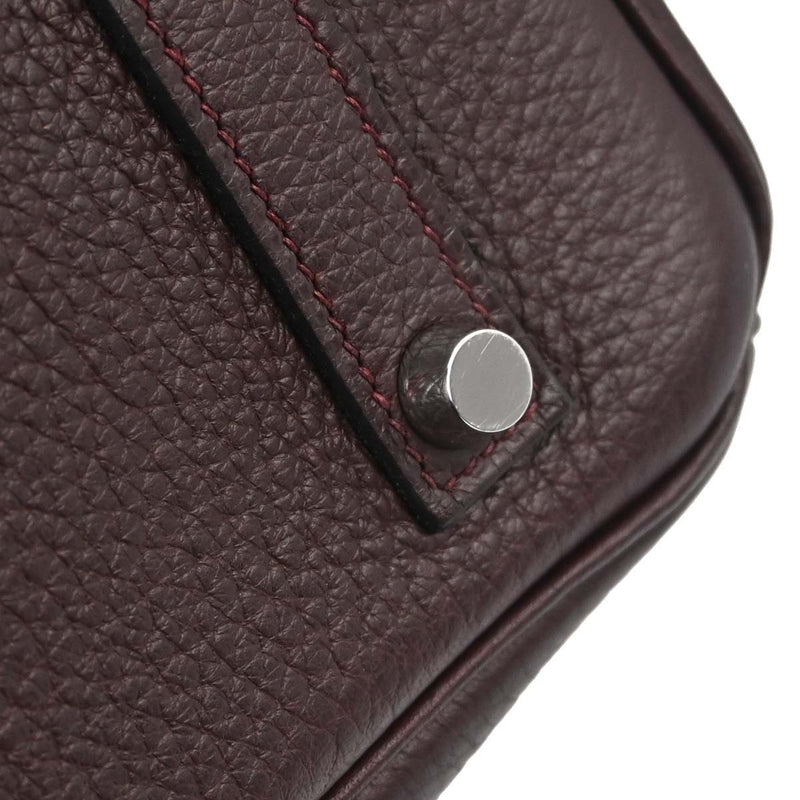 Hermes Birkin Purple Togo With Palladium Hardware Burgundy Leather Bag