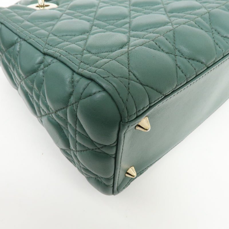 Christian Dior Lady Green Leather Bag