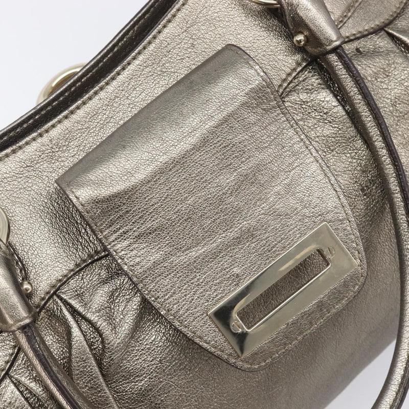 Salvatore Ferragamo Vintage Gancini Top Handle Leather Gold Bag