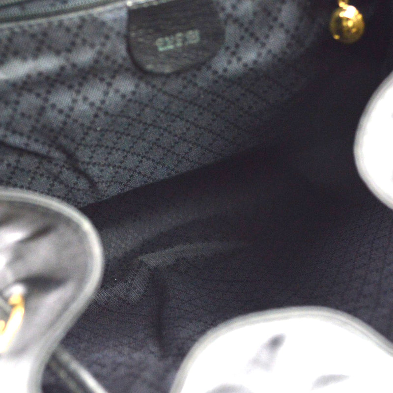 Gucci Vintage Bamboo Leather Black Bag
