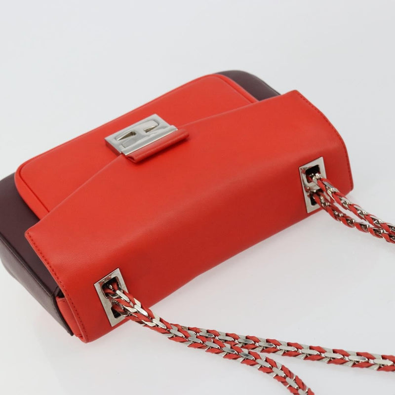 Fendi Be Baguette Flap Leather Red Bag