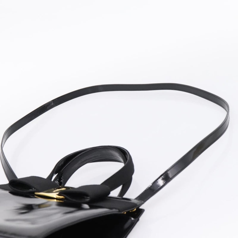 Salvatore Ferragamo Convertible Vara Bow Patent Leather Black Patent_leather Bag