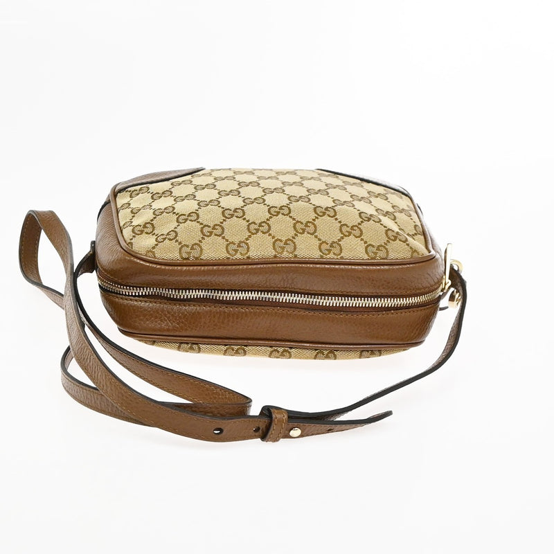 Gucci Bree Disco Gg Canvas With Leather Brown Bag