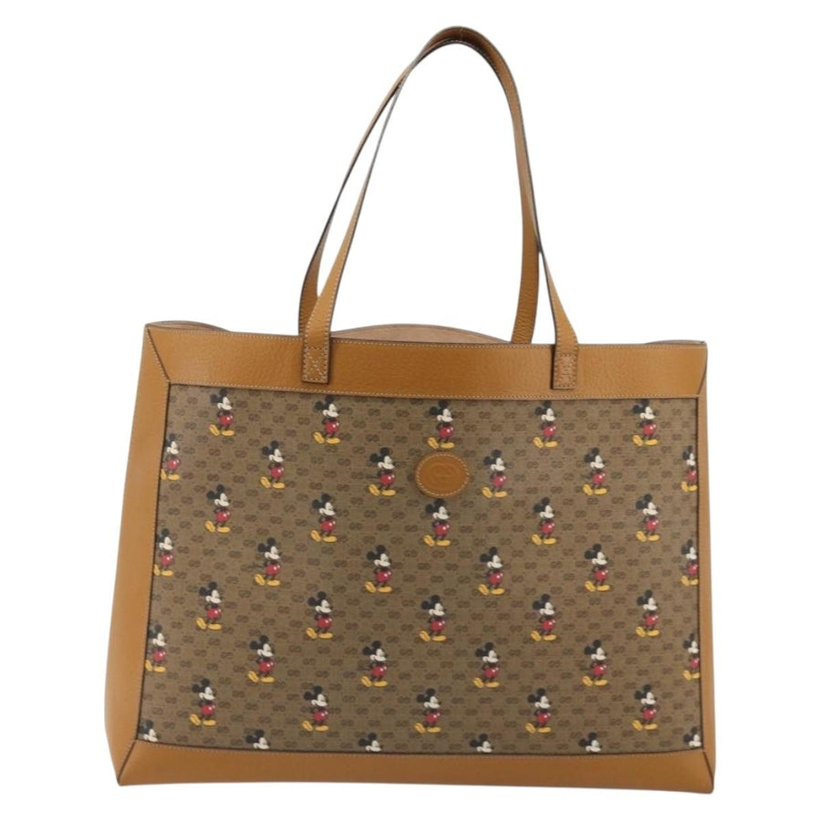 Gucci Disney Mickey Mouse Soft Open Printed Mini Gg Coated Canvas Beige Bag