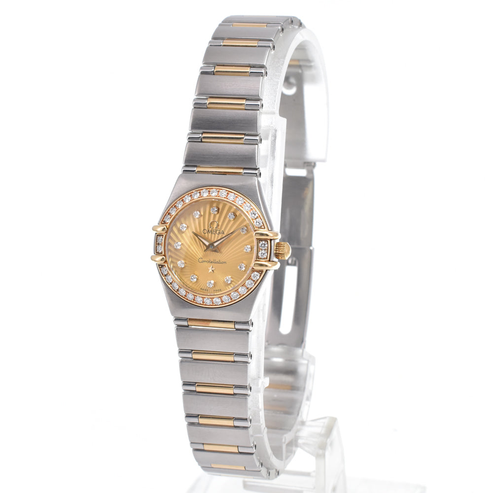 Omega Constellation Quartz Stainless Steel And Yellow Gold With Diamond Bezel Markers Mother Of Pearl Watches