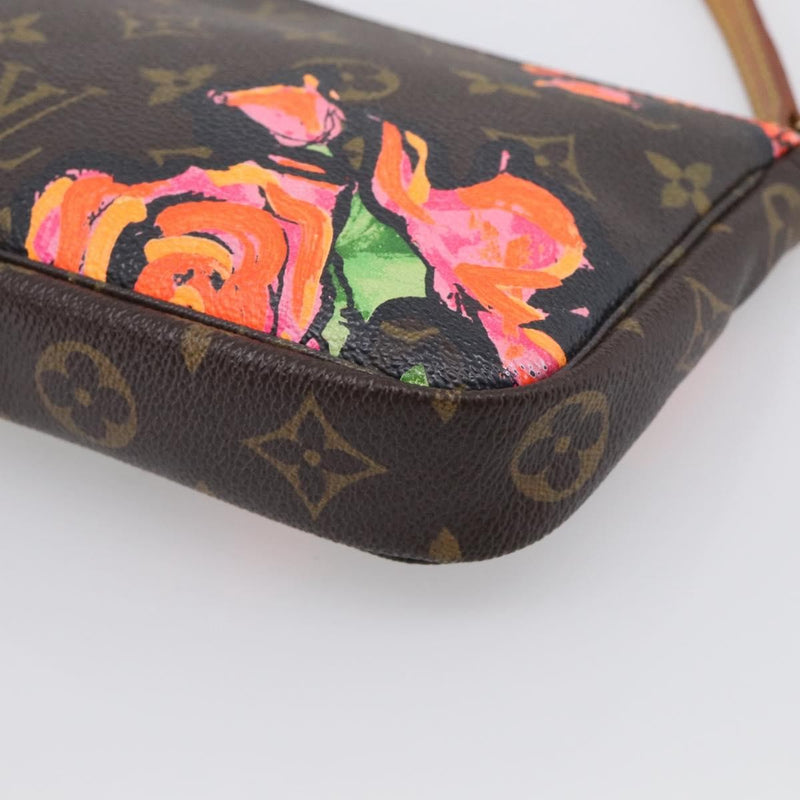 Louis Vuitton Pochette Accessoires Limited Edition Monogram Roses Multicolour Canvas Bag