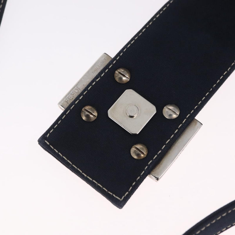 Fendi Baguette Canvas Navy Bag