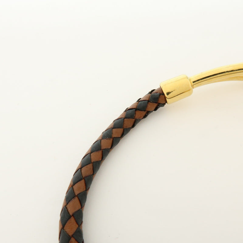 Hermes Jumbo Hook Braided Leather And Metal Brown Bijoux