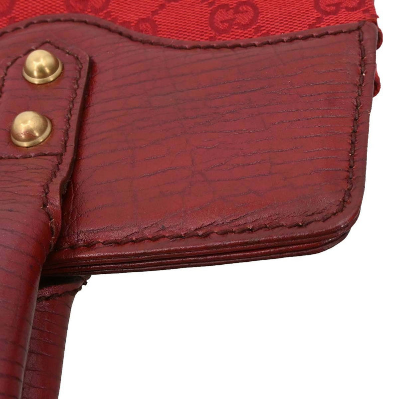 Gucci Horsebit Bracket Gg Canvas Red Bag
