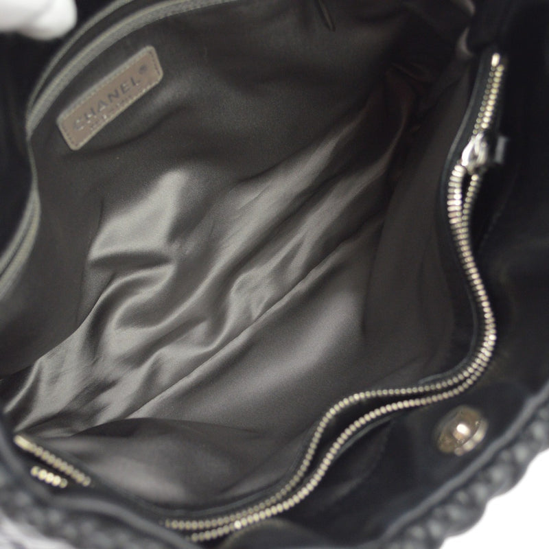 Chanel Hidden Chain Wrinkled Lambskin Black Leather Bag