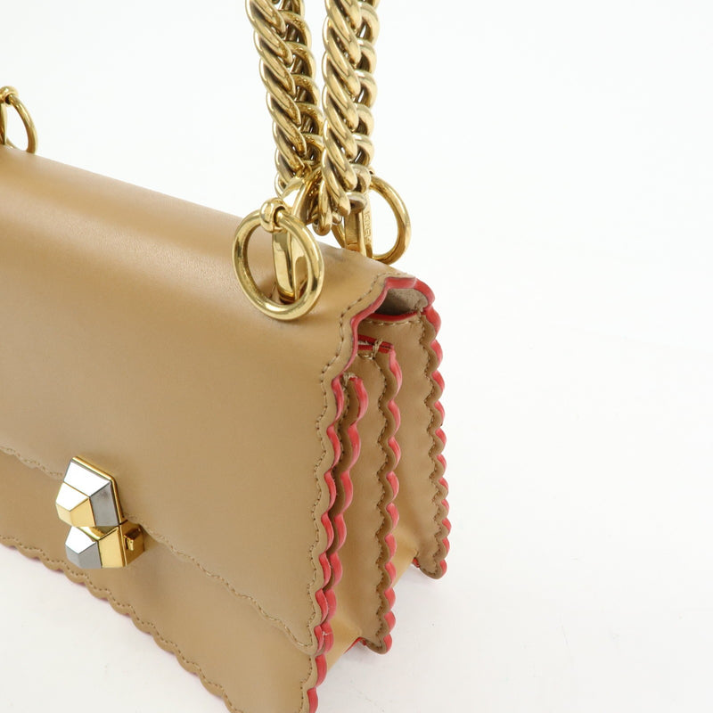 Fendi Kan I Leather Beige Bag