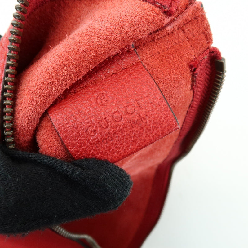 Gucci Logo Portfolio Printed Leather Red Bag