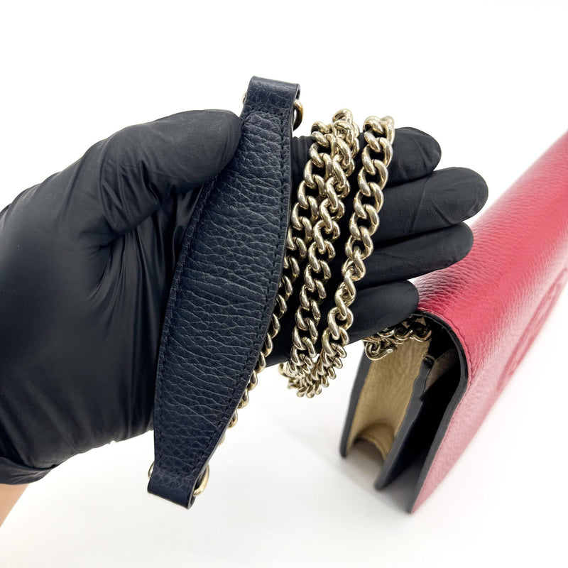 Gucci Soho Wallet On Chain Leather Red Bag