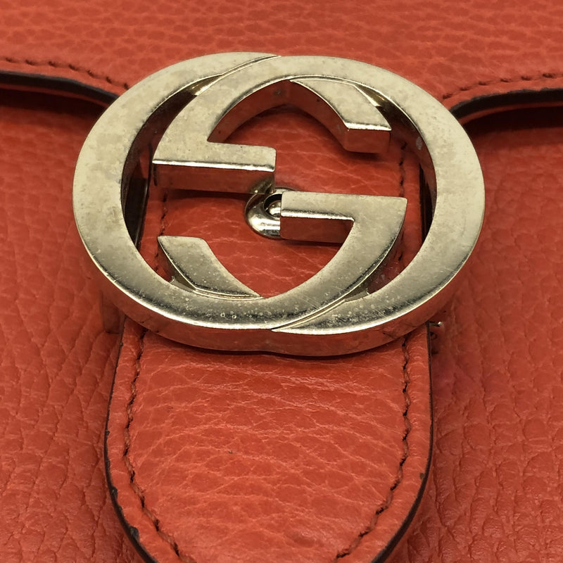 Gucci Interlocking Chain Leather Orange Bag