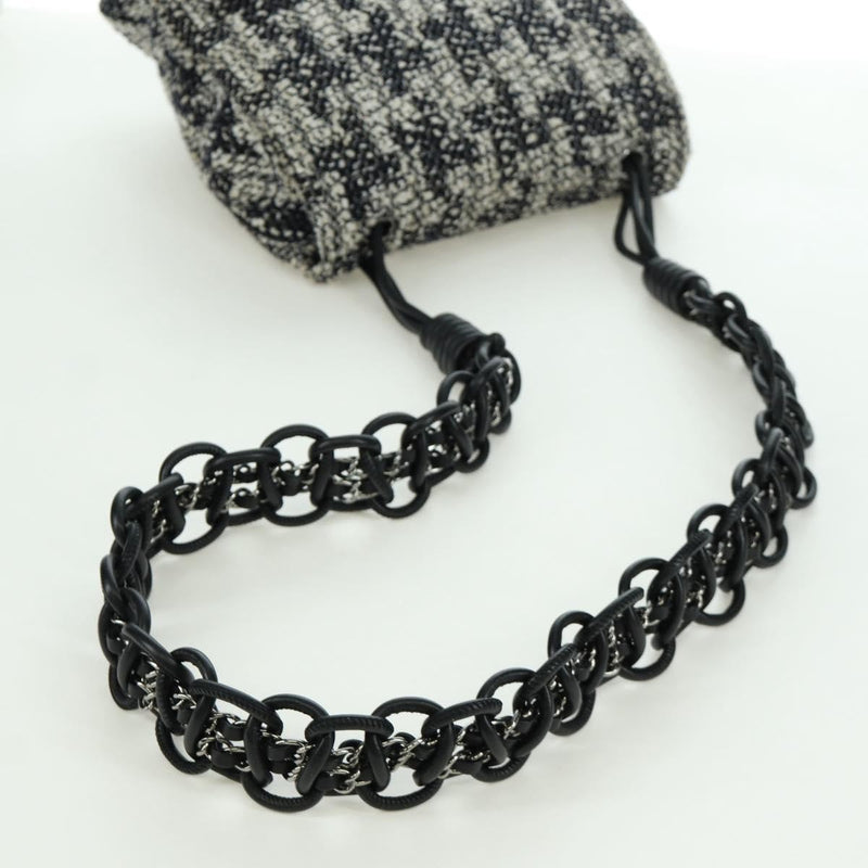 Chanel Camellia Messenger Tweed Black
