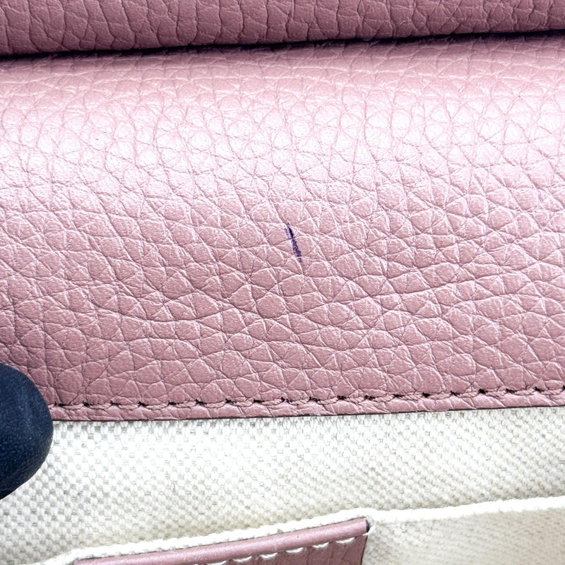 Gucci Gg Marmont Top Handle Leather Pink Bag