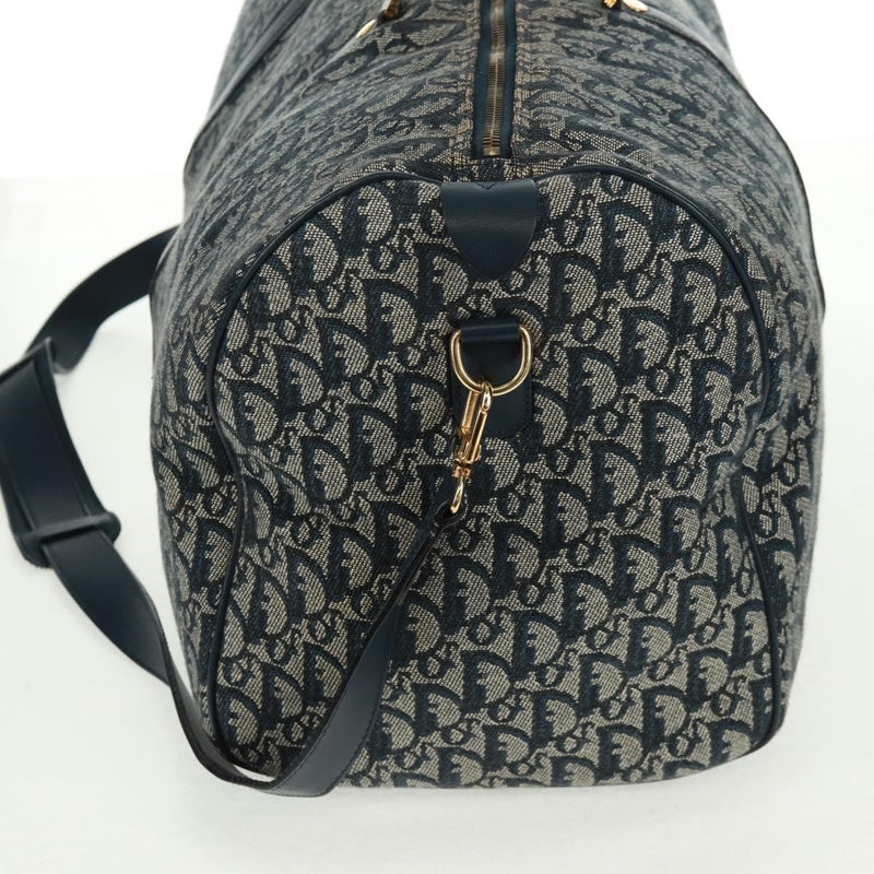 Christian Dior Vintage Trotter Boston Diorissimo Canvas Navy Bag