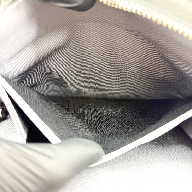 Christian Dior Double Zip Cd Diamond Coated Canvas Gray Bag