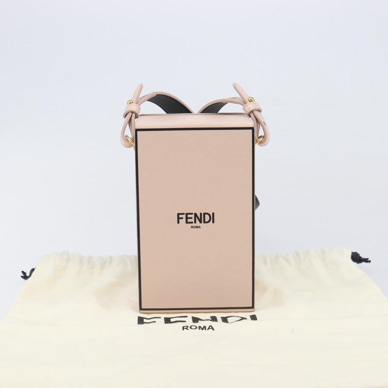 Fendi Logo Vertical Box Leather Pink Bag