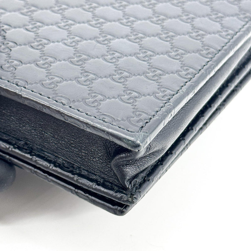 Gucci Wallet On Strap Microguccissima Leather Black Bag