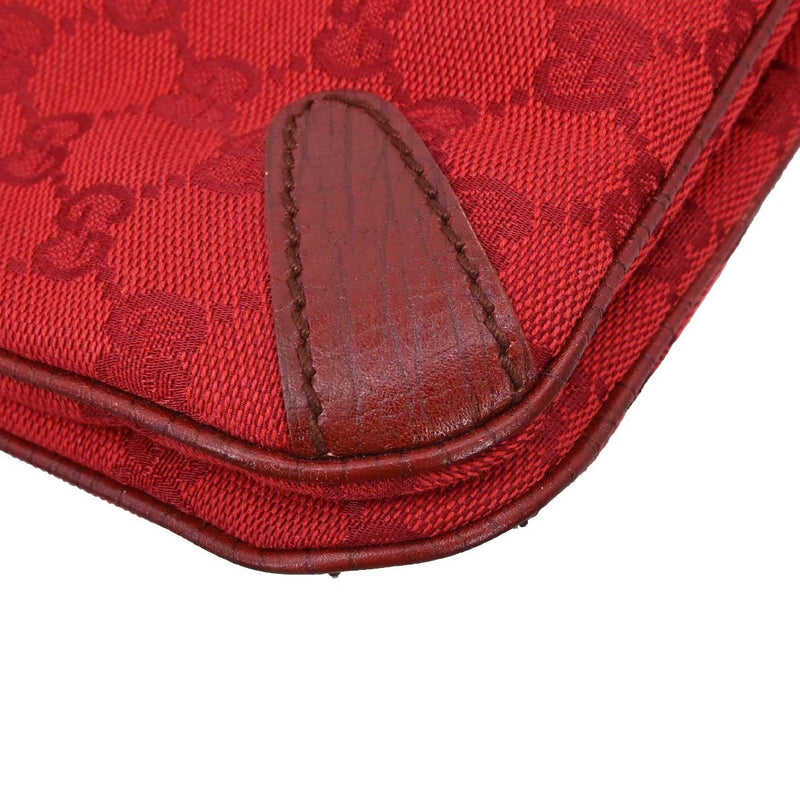 Gucci Horsebit Bracket Gg Canvas Red Bag