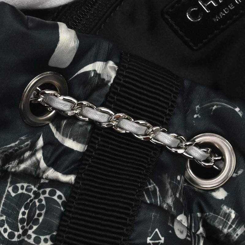 Chanel Astronaut Essentials Sequin Embellished Printed Nylon Navy Bag