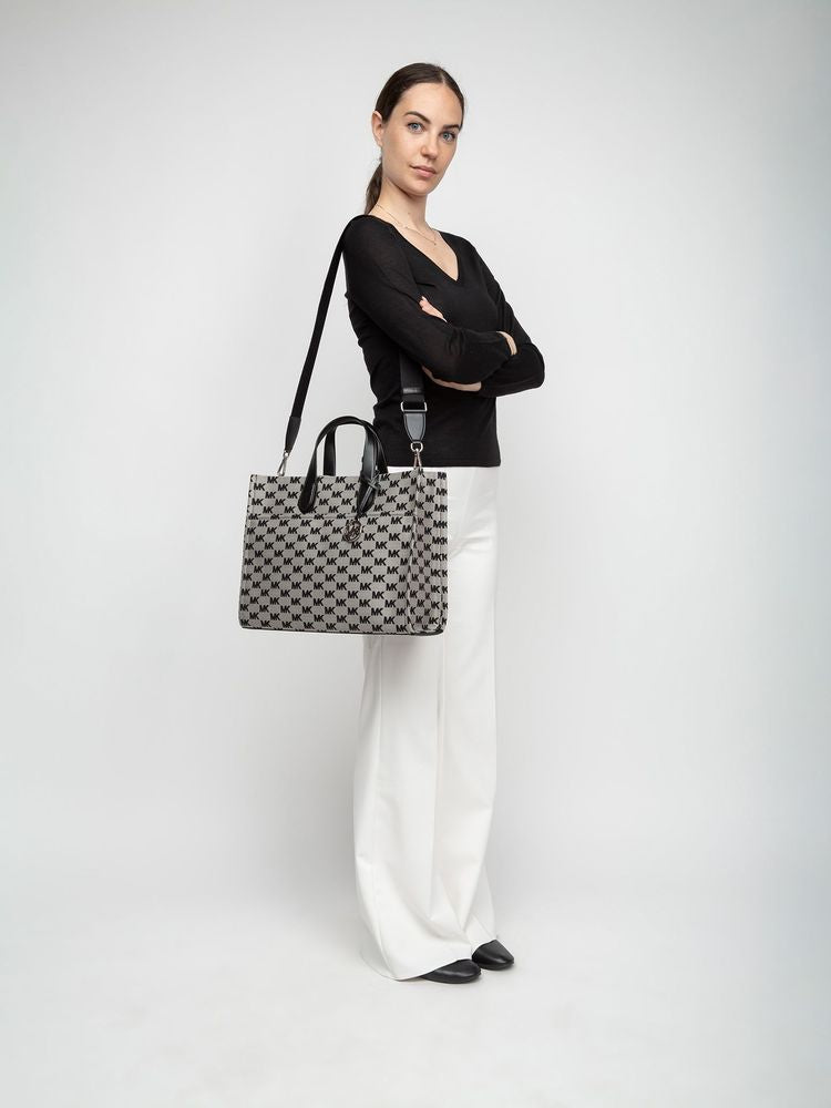 Michael Kors Gigi Tote Bag — Black Cotton