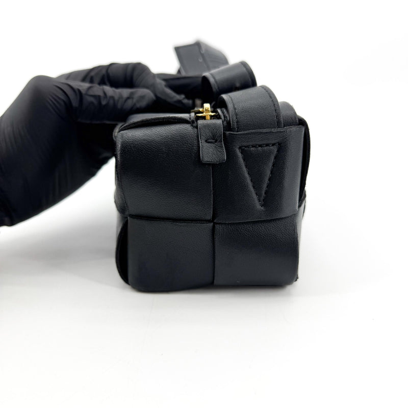 Bottega Veneta Brick Cassette Maxi Intrecciato Leather Black Bag