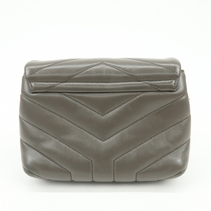 Saint Laurent Loulou Matelasse Chevron Leather Gray Bag