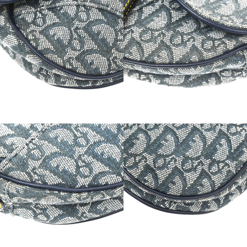 Christian Dior Saddle Oblique Canvas Navy Bag