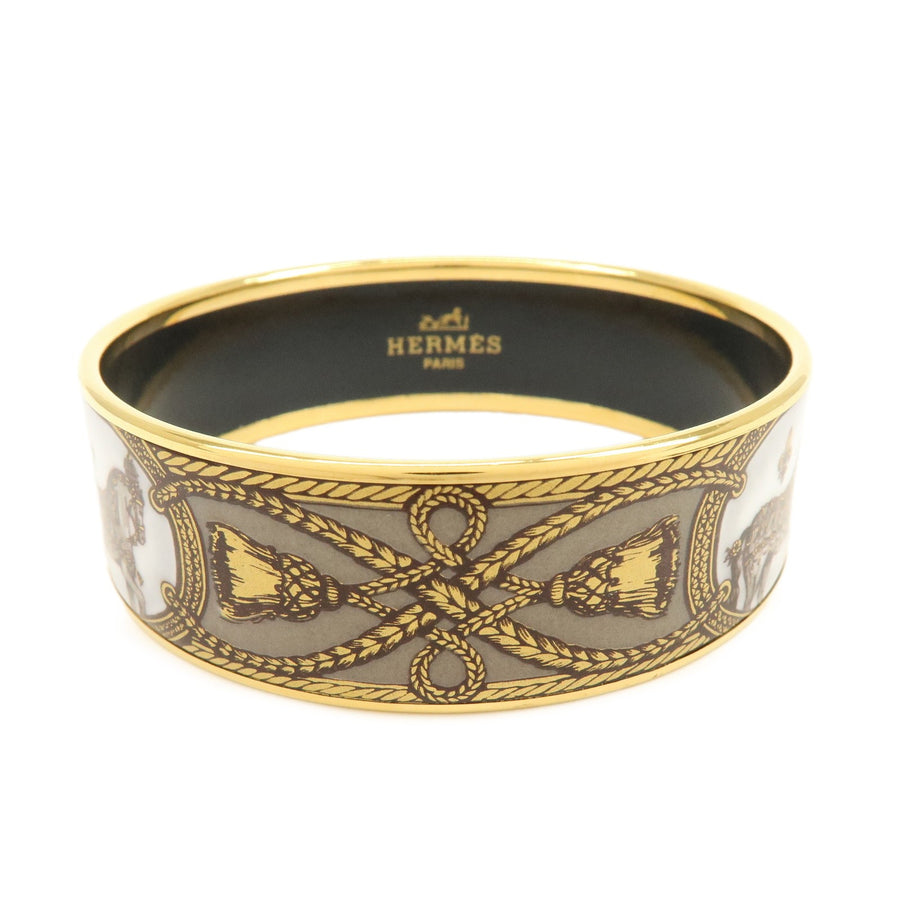 Hermes Bangle Printed Enamel Multicolour Gold_plated Bijoux