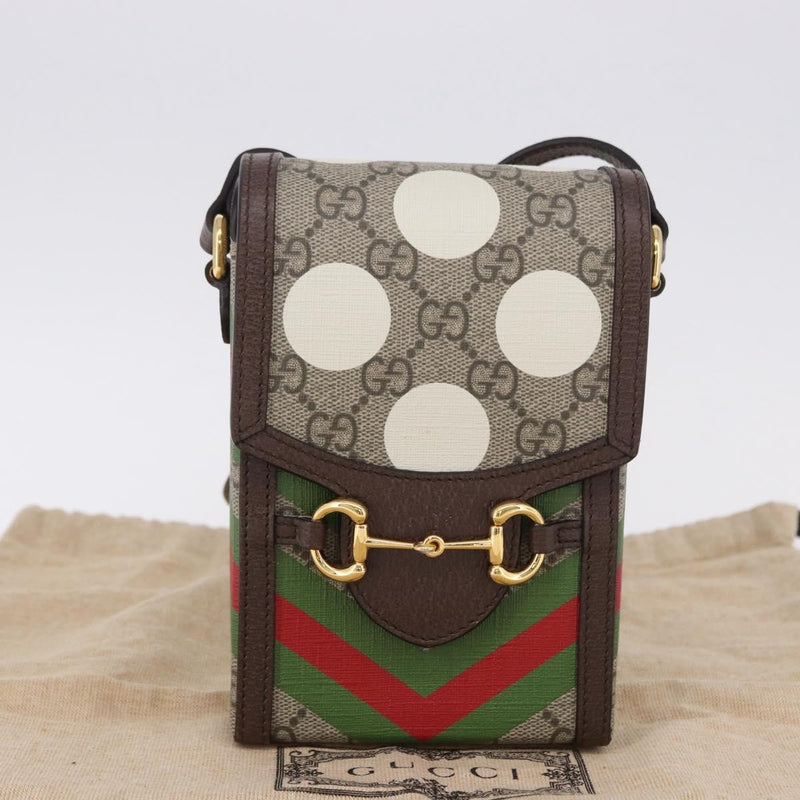 Gucci Horsebit 1955 Printed Gg Coated Canvas Beige Bag