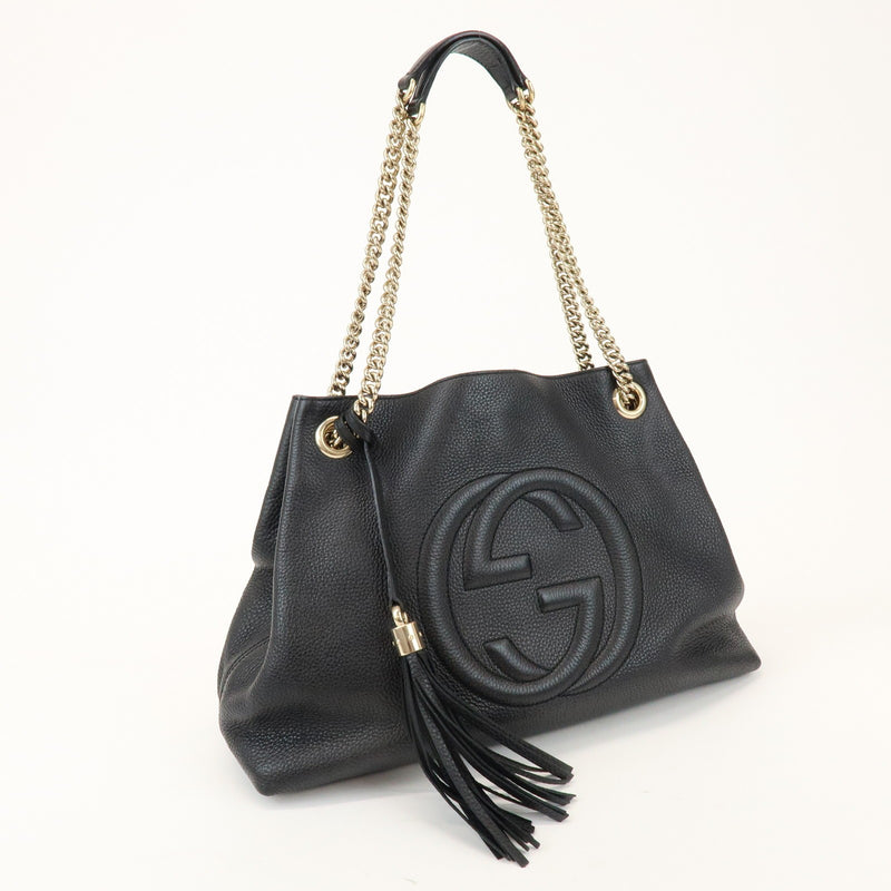 Gucci Soho Chain Strap Leather Black Bag