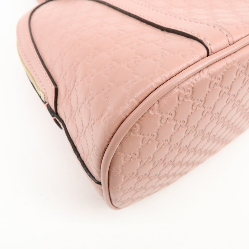 Gucci Gg Charm Convertible Dome Satchel Guccissima Leather Pink