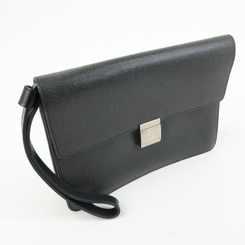 Louis Vuitton Selenga Pochette Taiga Leather Black Bag
