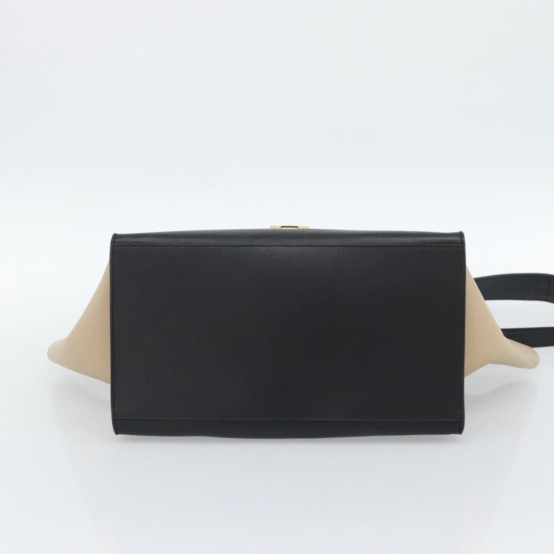 Celine Trapeze Leather With Suede Blue Bag