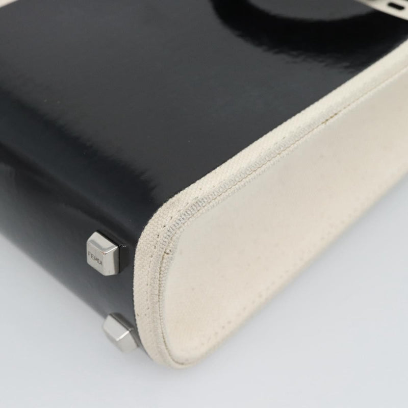 Fendi Sunshine Shopper Patent And Canvas Black Patent_leather Bag
