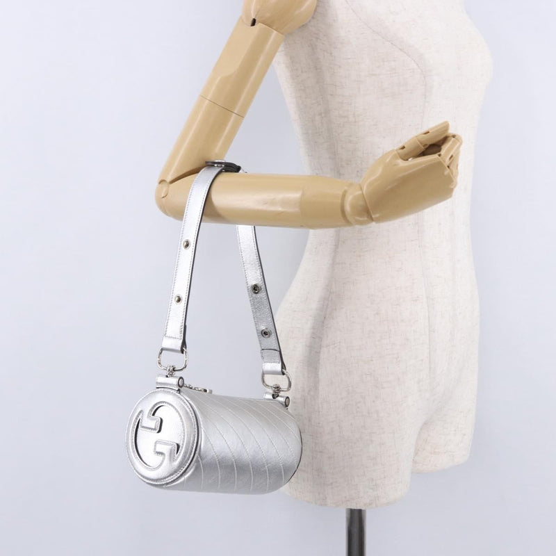 Gucci Blondie Diagonal Quilted Leather Silver Bag