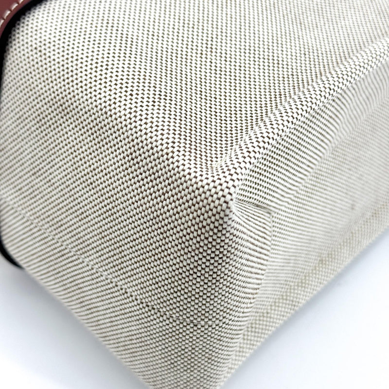 Chloe Woody Tote Canvas With Leather Brown