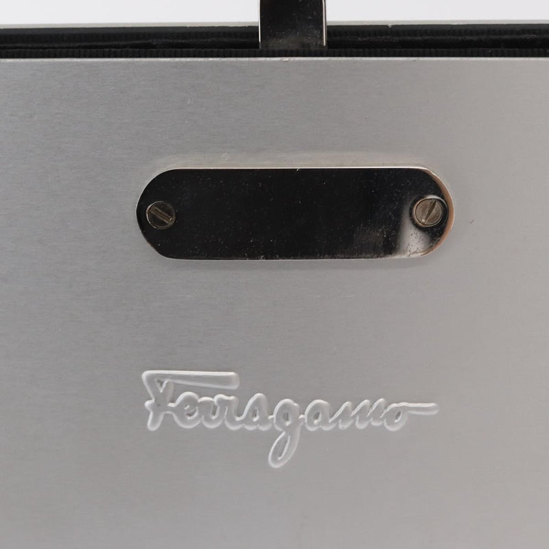Salvatore Ferragamo Vintage Gancini Chain Leather Silver Stainless_steel Bag