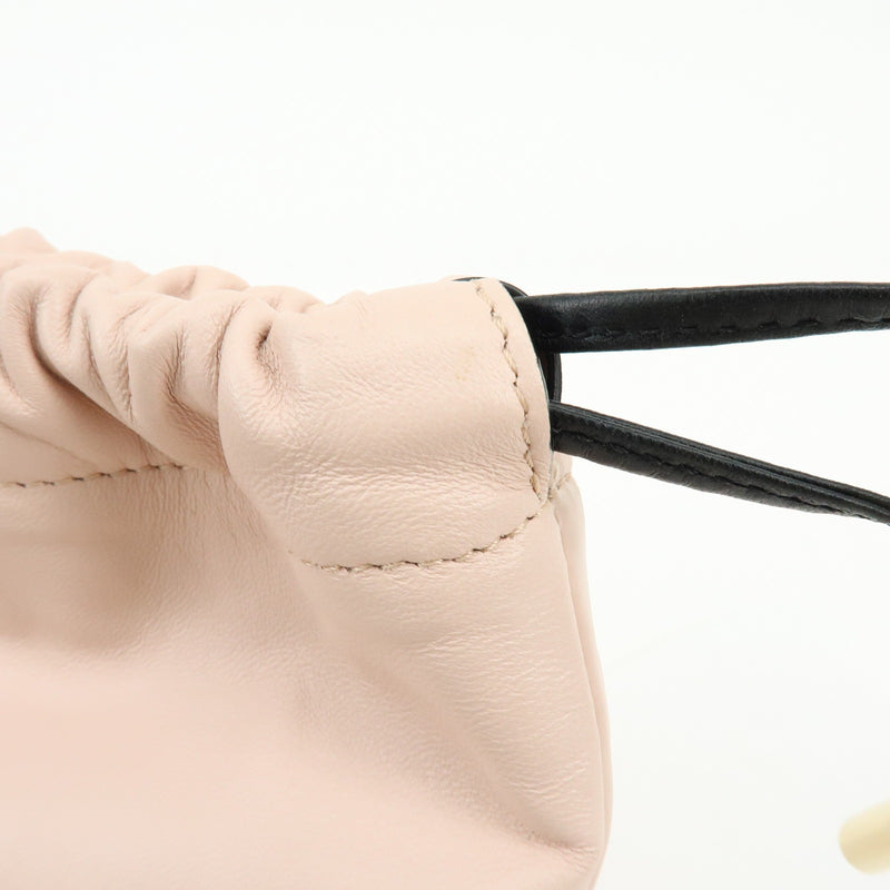 Fendi Logo Drawstring Leather Pink Bag