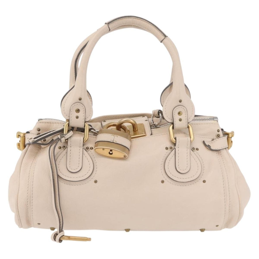 Chloe Paddington Lock Leather Beige Bag