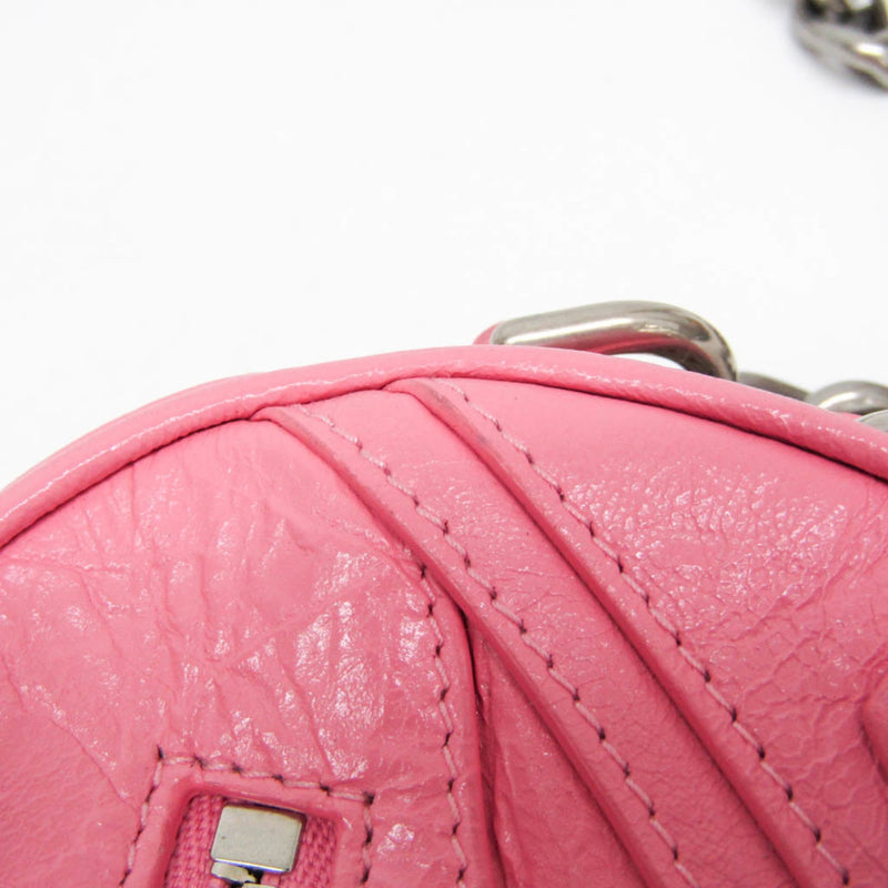 Balenciaga Le Cagole Giant Studs Heart Chain Leather Pink Bag