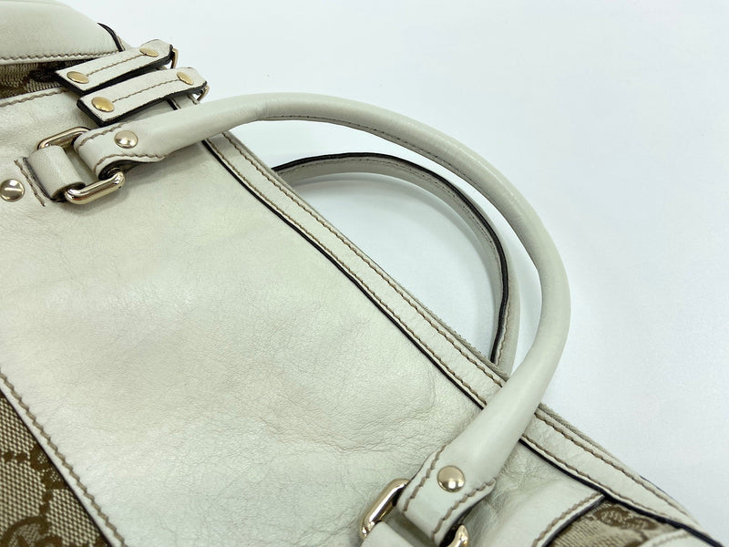 Gucci Trophy Boston Gg Canvas Beige Bag